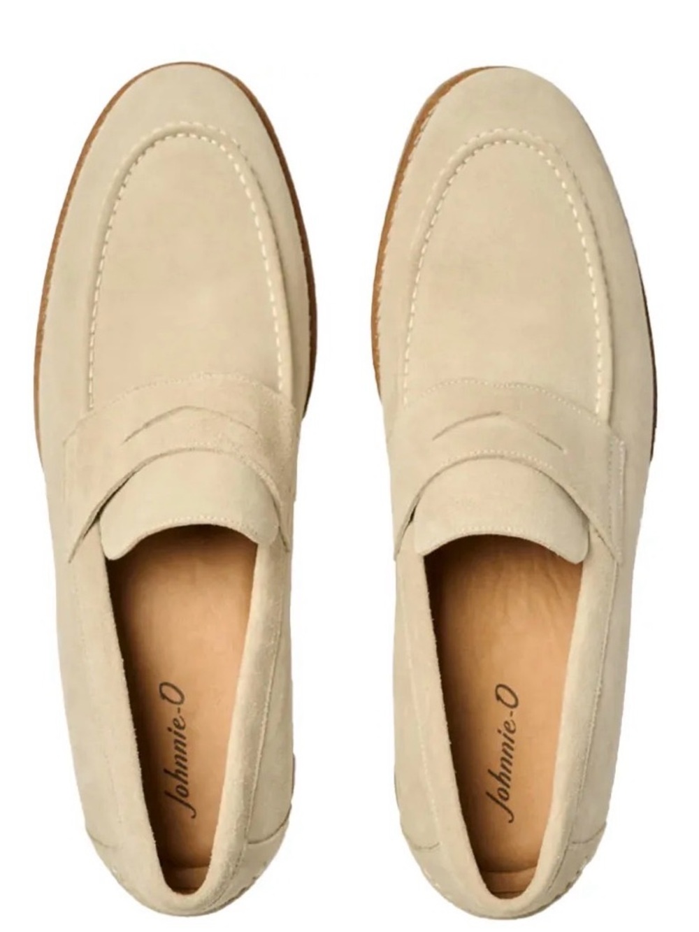 Johnnie-O J-Flex Men’s Cream Suede Penny Loafers